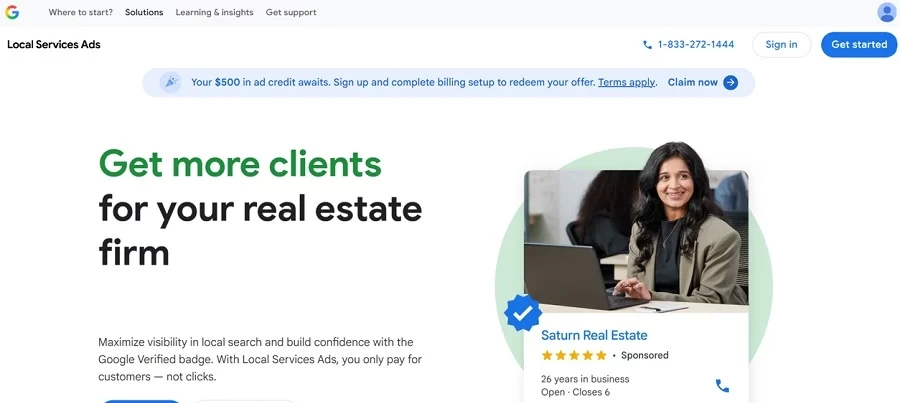 google ads lsa site screenshot