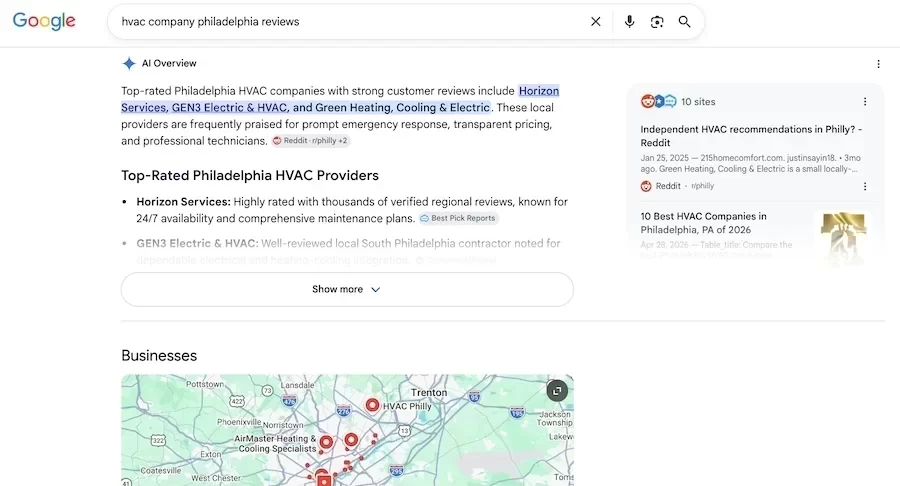 hvac company philadelphia reviews google results
