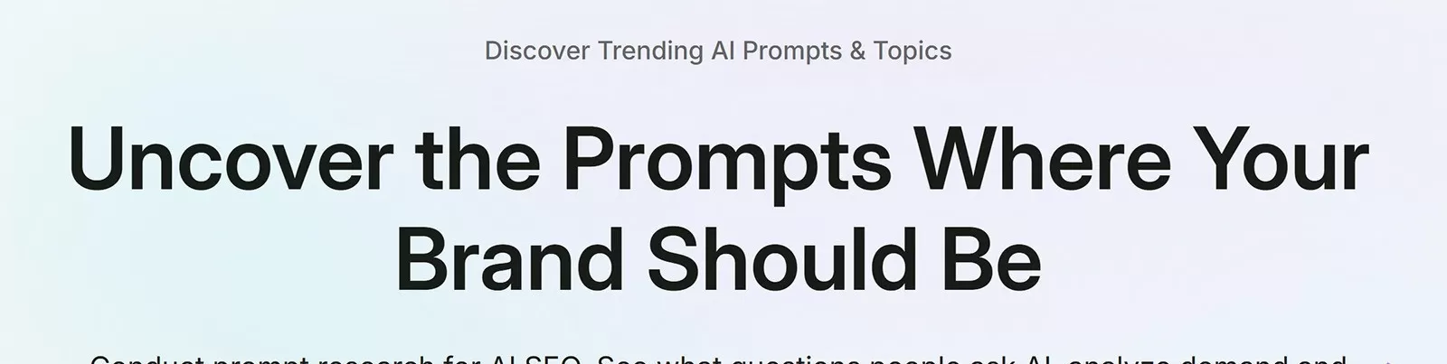 Semrush prompt research search field with “accounting software” entered and an arrow pointing to Analyze
