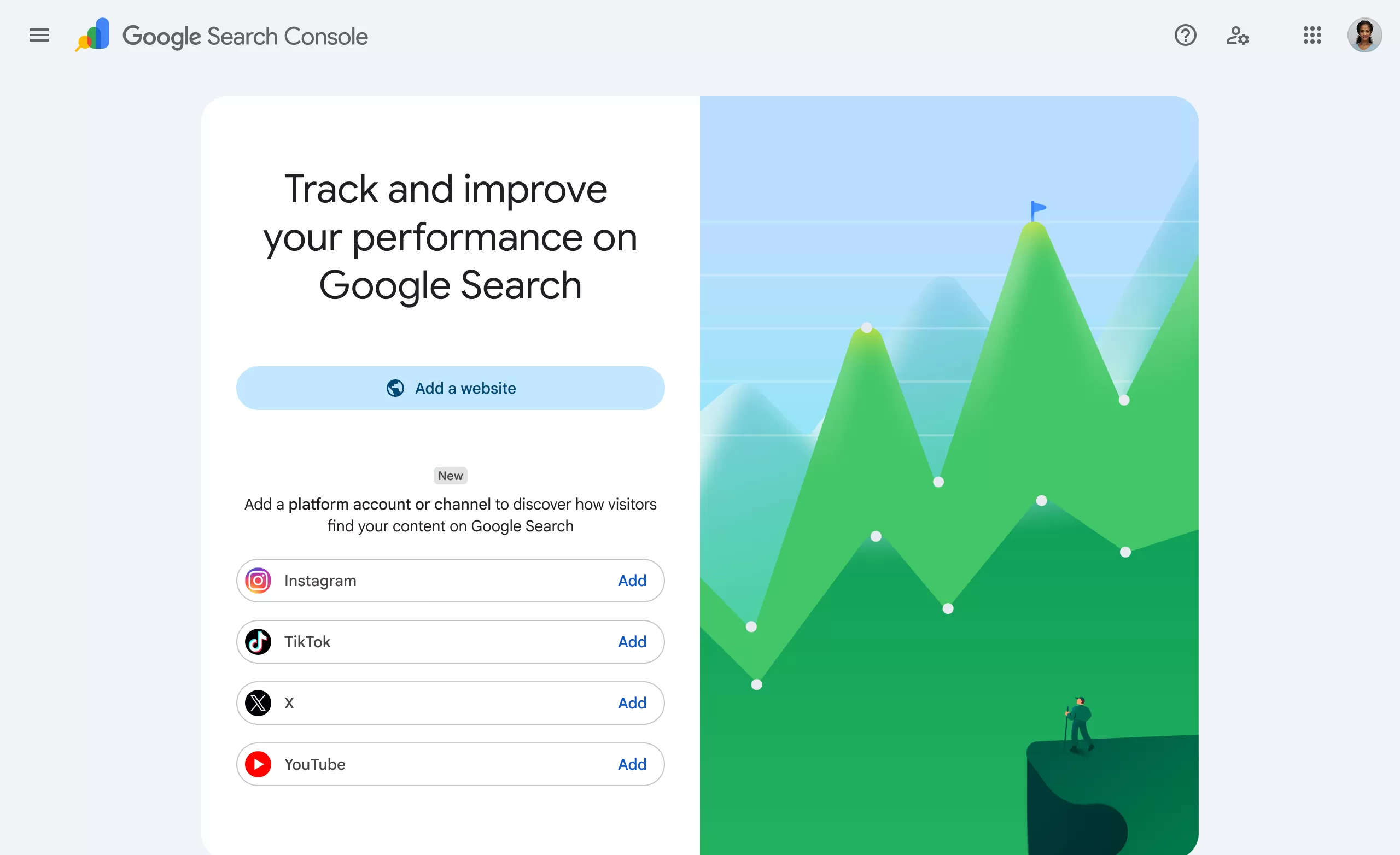 Search Console verification page
